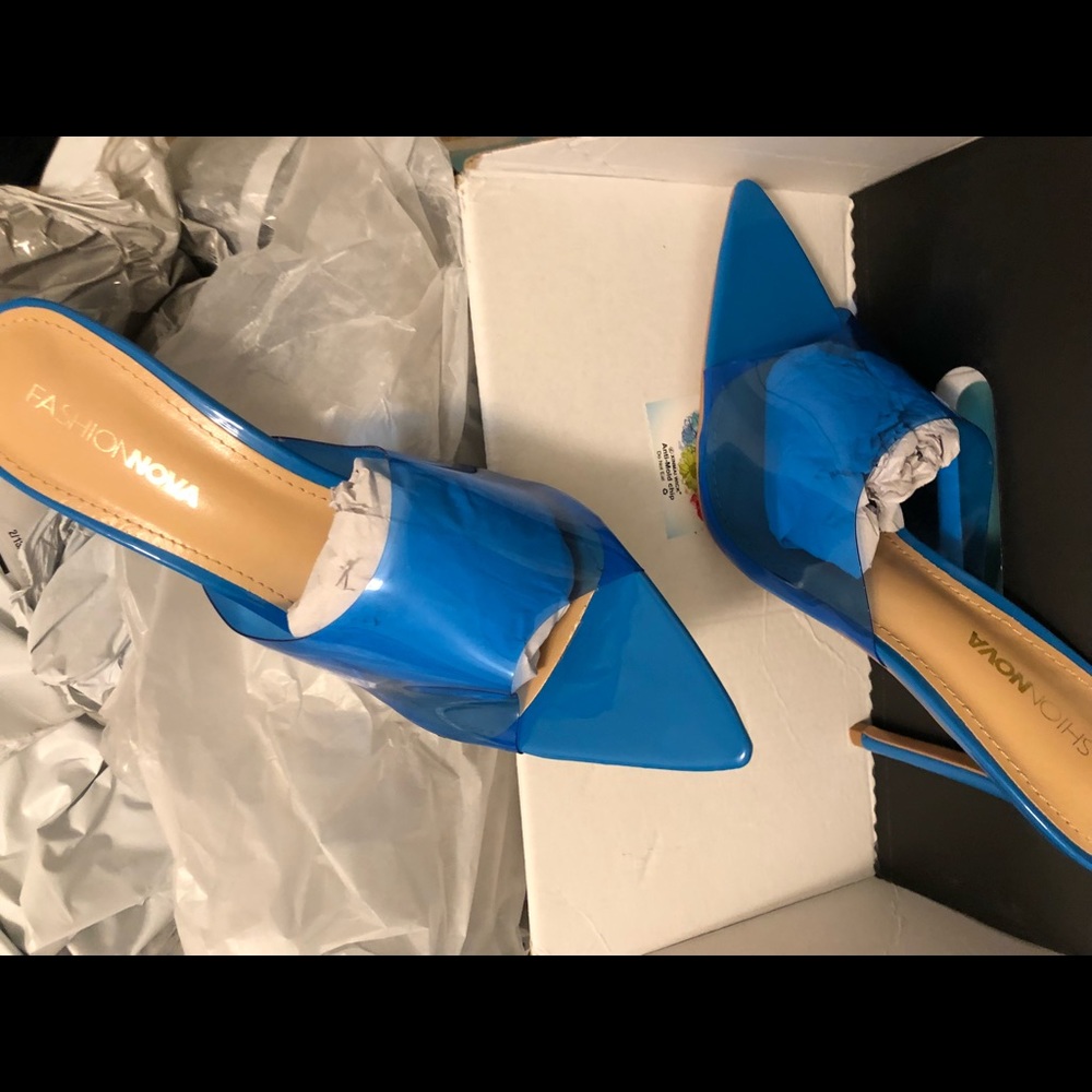 Fashion nova Those Are Fire Heeled Sandals - Blue
